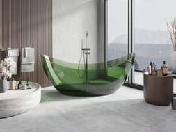 Mexen Vea baignoire autoportante transparente forest 180 x 80 cm, forest, bouchon en liège chromé - 58091808002