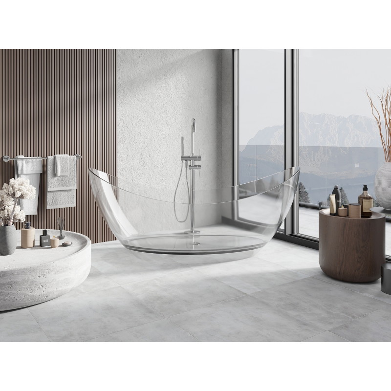 Mexen Vea baignoire autoportante transparente 180 x 80 cm, clear, bouchon chromé - 58091808008