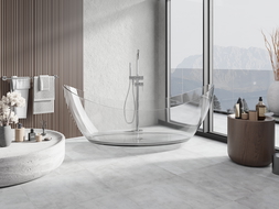 Mexen Vea baignoire autoportante transparente 180 x 80 cm, bouchon chromé - 58091808008