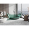 Mexen Vea baignoire autoportante transparente 180 x 80 cm, teal, bouchon chromé - 58091808011
