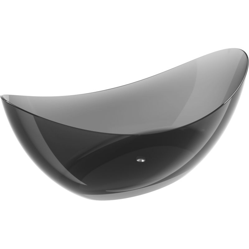 Mexen Vea baignoire noire autoportante transparente 180 x 80 cm, bouchon chromé - 58091808013