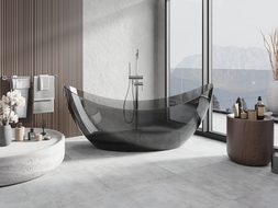 Mexen Vea baignoire noire autoportante transparente 180 x 80 cm, bouchon chromé - 58091808013
