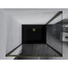 Mexen Apia cabine de douche coulissante 90 x 80 cm, transparent, or + receveur Flat, noir - 840-090-080-50-00-4070G