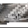 Cabine de douche pentagonale avec porte gauche Mexen Lunar L 80 x 90 cm, transparent, chromé - 831L-080L-090P-01-00-L