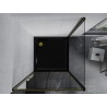 Mexen Apia cabine de douche coulissante 90 x 90 cm, transparent, or + receveur de douche Flat, noir - 840-090-090-50-00-4070G