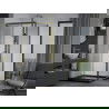 Mexen Apia cabine de douche coulissante 90 x 90 cm, transparent, or + receveur plat, noir - 840-090-090-50-00-4070G
