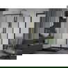 Mexen Apia cabine de douche coulissante 90 x 90 cm, transparent, or + receveur plat, noir - 840-090-090-50-00-4070G