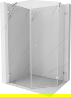 Mexen Lunar cabine de douche pentagonale pivotante droite 80 x 100 cm, transparent, chrome - 831-080P-100L-01-00-P