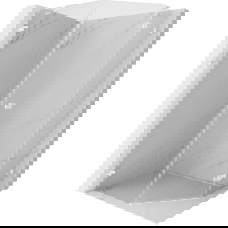 Mexen Lunar cabine de douche pentagonale pivotante droite 90 x 100 cm, transparente, blanche - 831-090P-100L-20-00-P