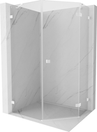 Mexen Lunar cabine de douche pentagonale pivotante droite 90 x 100 cm, transparente, blanche - 831-090P-100L-20-00-P