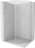 Mexen Lunar L cabine de douche pentagonale pivotante droite 80 x 100 cm, transparent, or - 831L-080P-100L-50-00-P