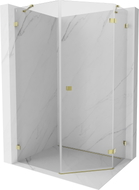 Mexen Lunar cabine de douche pentagonale pivotante droite 80 x 90 cm, transparent, doré - 831-080P-090L-50-00-P