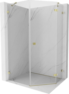 Mexen Lunar cabine de douche pentagonale pivotante droite 80 x 100 cm, transparent, doré - 831-080P-100L-50-00-P