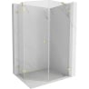 Mexen Lunar cabine de douche pentagonale pivotante gauche 80 x 100 cm, transparent, or brossé - 831-080L-100P-55-00-L
