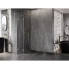 Mexen Lunar cabine de douche pentagonale pivotante gauche 80 x 100 cm, transparent, or brossé - 831-080L-100P-55-00-L