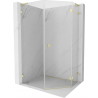 Mexen Lunar L cabine de douche pentagonale pivotante droite 80 x 100 cm, transparent, or brossé - 831L-080P-100L-55-00-P