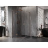 Mexen Lunar L cabine de douche pentagonale gauche pivotante 80 x 100 cm, transparente, or rose - 831L-080L-100P-60-00-L