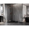 Mexen Lunar L cabine de douche pentagonale pivotante gauche 80 x 100 cm, transparente, cuivre brossé - 831L-080L-100P-65-00-L