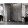 Mexen Lunar L cabine de douche pentagonale pivotante gauche 80 x 100 cm, transparente, cuivre brossé - 831L-080L-100P-65-00-L