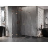 Mexen Lunar L cabine de douche pentagonale pivotante gauche 80 x 100 cm, transparente, cuivre brossé - 831L-080L-100P-65-00-L