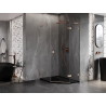 Mexen Lunar L cabine de douche pentagonale droite 90 x 100 cm, transparent, cuivre brossé - 831L-090P-100L-65-00-P