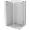 Mexen Lunar L cabine de douche pentagonale droite 90 x 100 cm, transparent, cuivre brossé - 831L-090P-100L-65-00-P