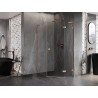 Mexen Lunar L cabine de douche pentagonale droite 90 x 100 cm, transparent, cuivre brossé - 831L-090P-100L-65-00-P