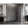 Mexen Lunar L cabine de douche pentagonale droite 90 x 100 cm, transparent, cuivre brossé - 831L-090P-100L-65-00-P