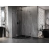 Mexen Lunar L cabine de douche pentagonale pivotante gauche 80x90 cm, transparent, gris canon brossé - 831L-080L-090P-66-00-L