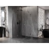 Mexen Lunar cabine de douche pentagonale pivotante gauche 80 x 100 cm, transparent, gris pistolet brossé