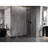 Mexen Lunar cabine de douche pentagonale pivotante droite 80 x 100 cm, transparent, gun gray brossé - 831-080P-100L-66-00-P