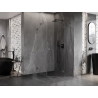 Mexen Lunar cabine de douche pentagonale pivotante droite 80 x 100 cm, transparent, gun gray brossé - 831-080P-100L-66-00-P