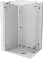 Mexen Lunar cabine de douche pentagonale battante droite 90 x 100 cm, transparent, gris pistolet brossé - 831-090P-100L-66-00-P