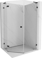 Mexen Lunar L cabine de douche pentagonale pivotante gauche 90 x 100 cm, transparent, noir - 831L-090L-100P-70-00-L
