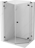 Mexen Lunar L cabine de douche pentagonale avec porte battante à droite 90 x 100 cm, transparent, noir - 831L-090P-100L-70-00-P