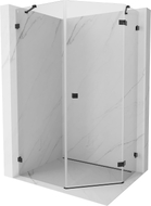 Mexen Lunar cabine de douche pentagonale pivotante droite 80 x 90 cm, transparent, noir - 831-080P-090L-70-00-P