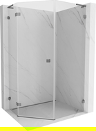 Mexen Lunar L cabine de douche pentagonale pivotante gauche 80 x 100 cm, transparent, métal canon - 831L-080L-100P-95-00-L