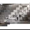 Mexen Lunar L cabine de douche pentagonale pivotante gauche 80 x 100 cm, transparent, nickel brossé - 831L-080L-100P-97-00-L