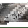 Mexen Lunar cabine de douche pentagonale ouverture gauche 90 x 100 cm, transparent, nickel brossé - 831-090L-100P-97-00-L