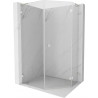 Mexen Lunar L cabine de douche pentagonale avec porte droite 80x100 cm, transparent, nickel brossé - 831L-080P-100L-97-00-P