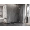 Mexen Lunar L cabine de douche pentagonale avec porte droite 80x100 cm, transparent, nickel brossé - 831L-080P-100L-97-00-P