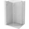 Mexen Lunar cabine de douche pentagonale battante droite 80 x 90 cm, transparent, nickel brossé - 831-080P-090L-97-00-P