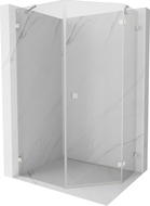 Cabine de douche pentagonale pivotante Mexen Lunar droite 80 x 90 cm, transparent, nickel brossé - 831-080P-090L-97-00-P