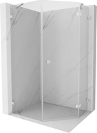 Mexen Lunar cabine de douche pentagonale pivotante droite 90 x 100 cm, transparent, nickel brossé - 831-090P-100L-97-00-P