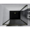 Mexen Apia cabine de douche coulissante 120 x 90 cm, transparent, doré + receveur Flat, noir - 840-120-090-50-00-4070G