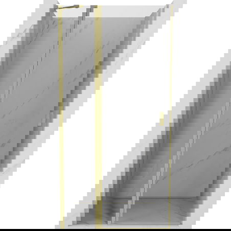 Mexen Mist porte de douche battante 75 cm, transparent, doré brossé - 8A4-075-000-55-00