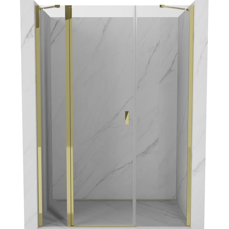 Mexen Mist porte de douche pivotante 135 cm, transparent, doré - 8A4-135-001-50-00