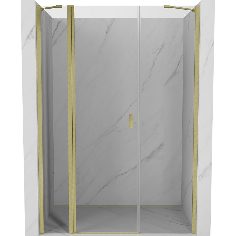 Mexen Mist porte de douche pivotante 135 cm, transparent, or brossé - 8A4-135-001-55-00