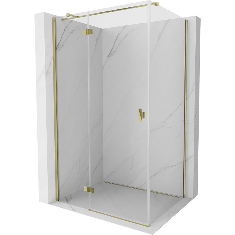 Mexen Mist H T cabine de douche pivotante gauche 95 x 70 cm, transparente, or - 8A5T-095-070-50-00-L