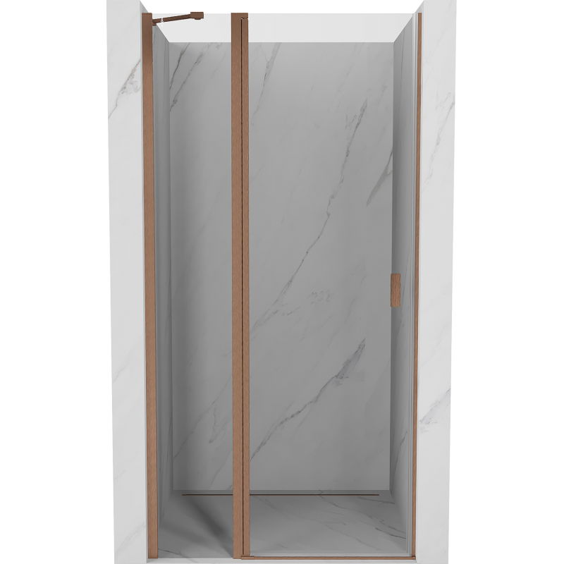 Mexen Mist porte de douche battante 85 cm, transparent, cuivre brossé - 8A4-085-000-65-00